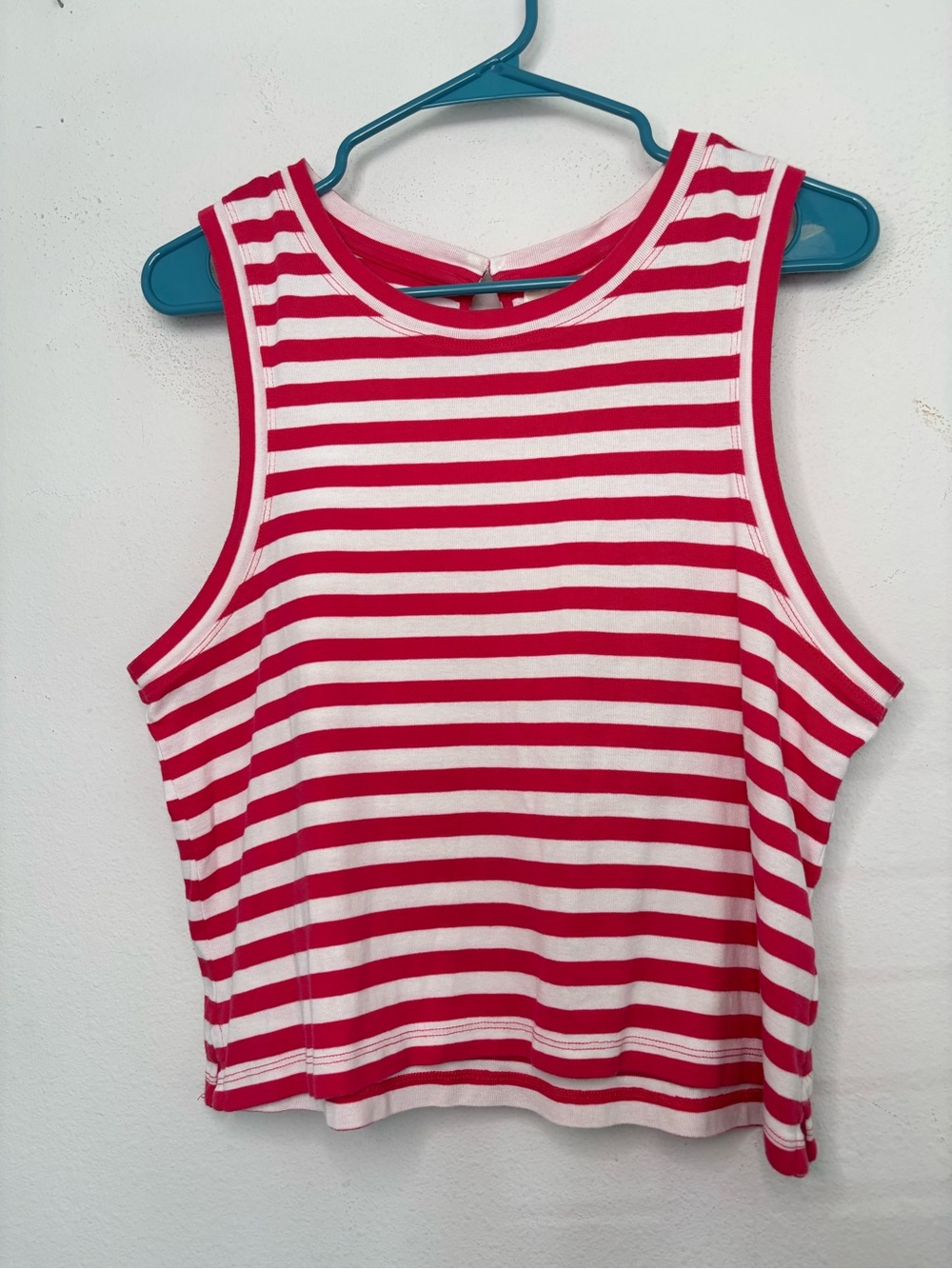 MAEVE BY ANTHROPOLOGIE PINK STRIPED CLASSIC TANK BLOUSE SZ LARGE